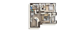 A detailed floor plan of a house with labeled rooms such as W.D.