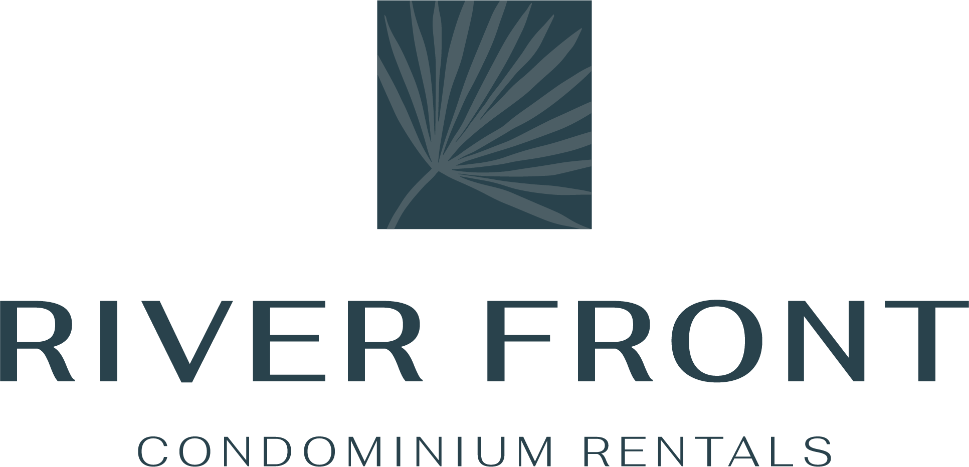 Stylized palm frond graphic with radiating lines at River Front Apartments, San Diego, 92108