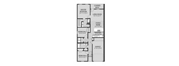 A floor plan of a house with labeled rooms and dimensions.