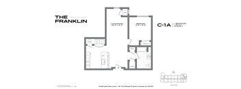 A black and white image of a floor plan for a property called The Franklin Lakes.