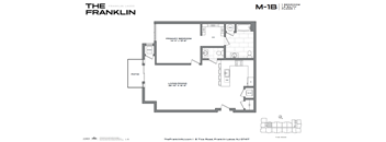 A black and white image of a floor plan for a property called The Franklin.