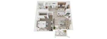 A floor plan of a house with four different rooms, each with its own dimensions.