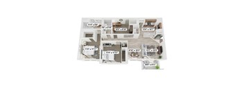 A floor plan of a house with labeled rooms.