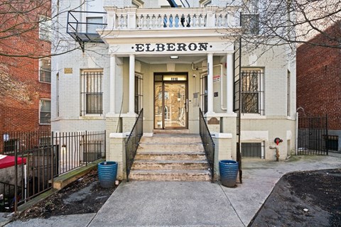 A white building with the word "ELBERON" on the top.
