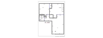 A floor plan of a property with labeled rooms and dimensions.