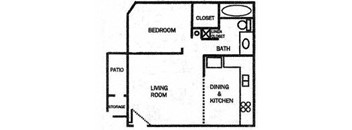 Whispering Waters Apts 1 Bedroom Floor Plan