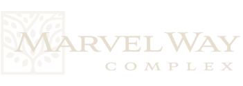 A black and white image of a tree with the words "ARVEL WAY COMPLEX" written below it.