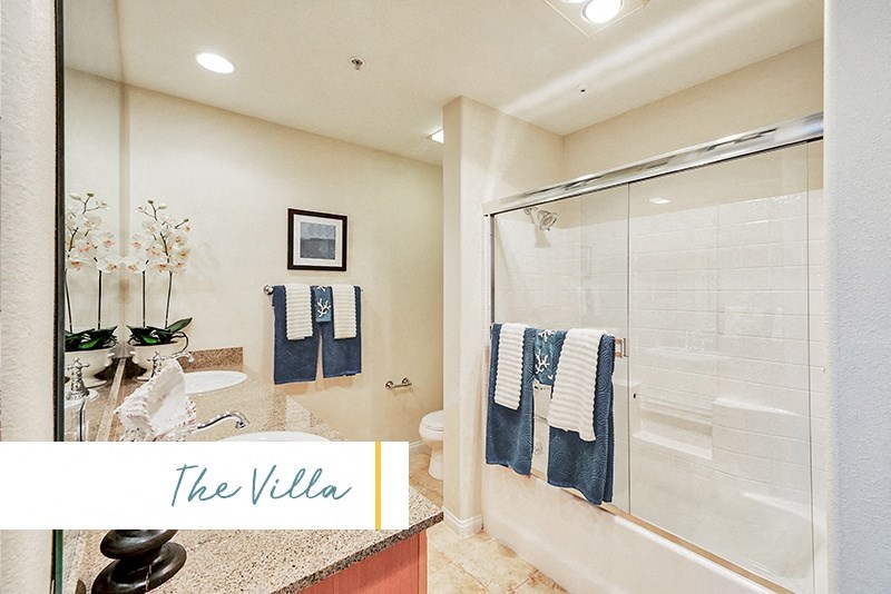 Spacious bathroom at The Villa at Marina Harbor