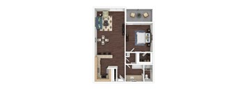 Waters Edge 1-bedroom 1-bath 843sqft.
