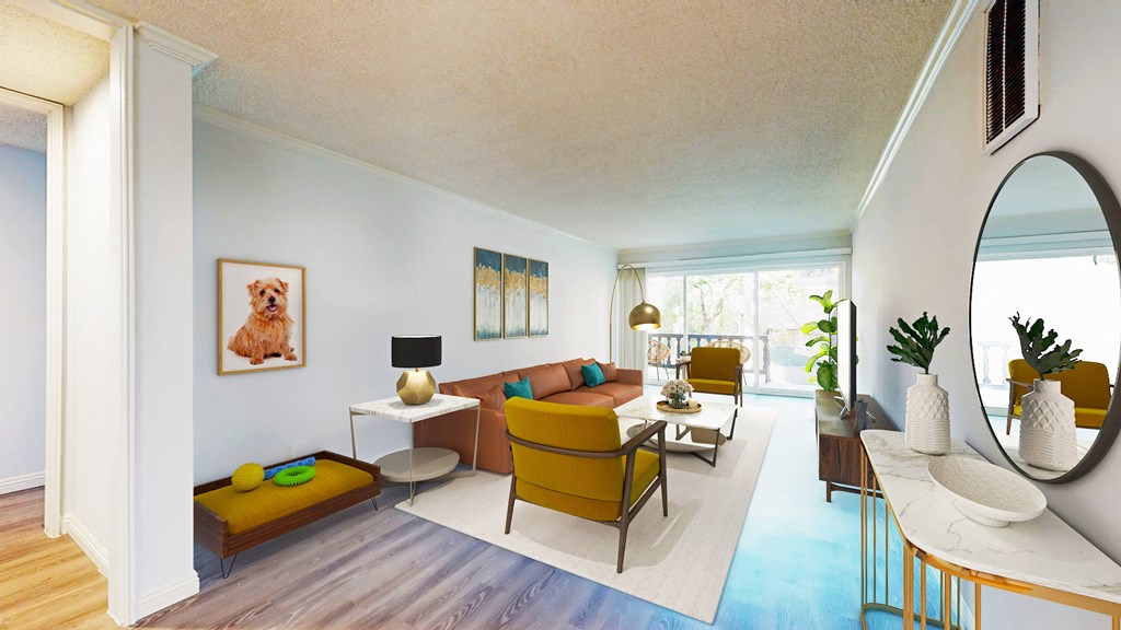 Living room in 2 bedroom apartment at Casa Granada Apartment Homes