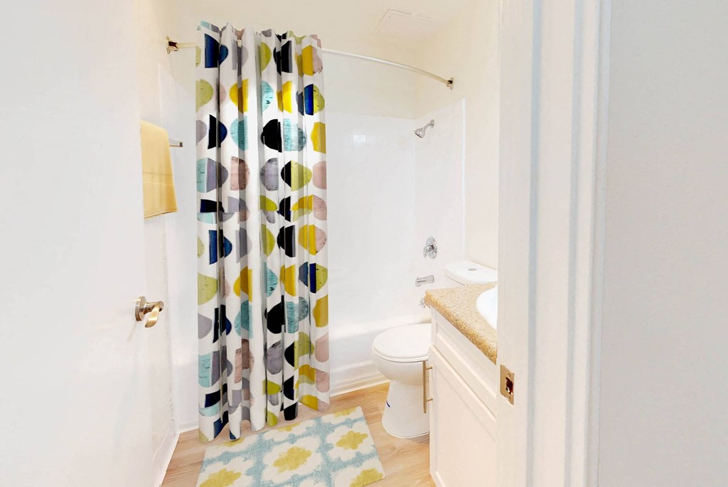 Two Bedroom Plan A - bathroom at West Park Village Apartment Homes