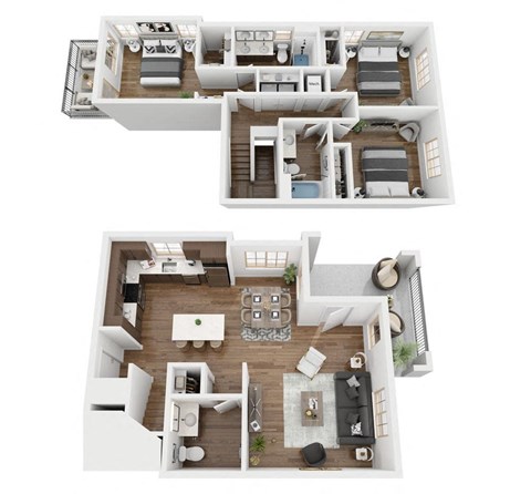 3 bed 2.5 bath Lilac C1 Floor Plan at The Villas at Anacapa Canyon, Camarillo, 93012