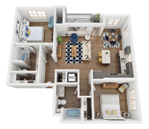 2 bed 2 bath Mariposa B3 Floor Plan at The Villas at Anacapa Canyon, Camarillo, CA
