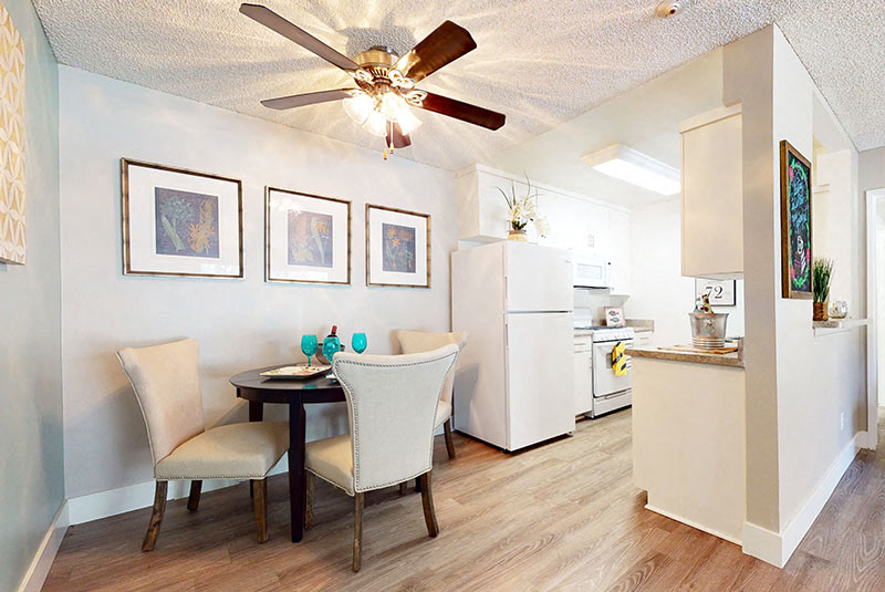 Dining area and kitchen at Mountain Vista Apartment Homes