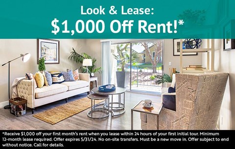 Look & Lease: $1,000 Off Rent!*