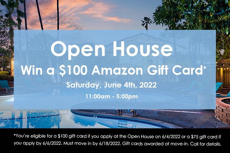 OPEN HOUSE ON SATURDAY, 6/4/2022. You’re eligible for a $100 gift card if you apply at the Open House on 6/4/2022 or a $75 gift card if you apply by 6/6/2022. Must move in by 6/18/2022. Gift cards awarded at move-in. Call for details. - Photo Gallery 1
