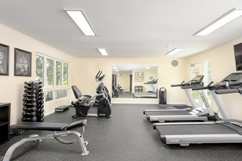 Fitness center at Pleasanton Heights Apartments