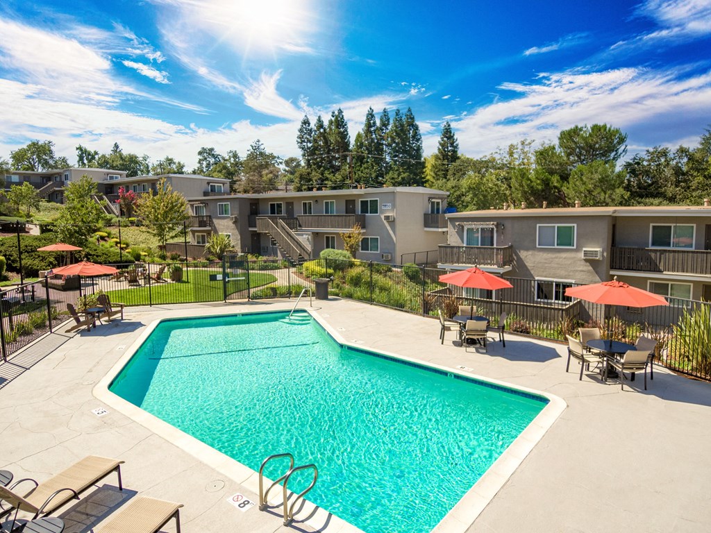 Glittering pool at Pleasanton Heights Apartments