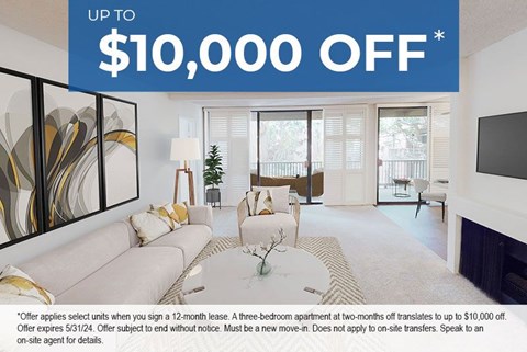 Up to $10,000 off select units. Talk to onsite agent for details.