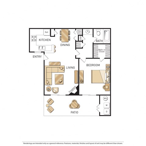 Sendero One Bedroom Floor Plan