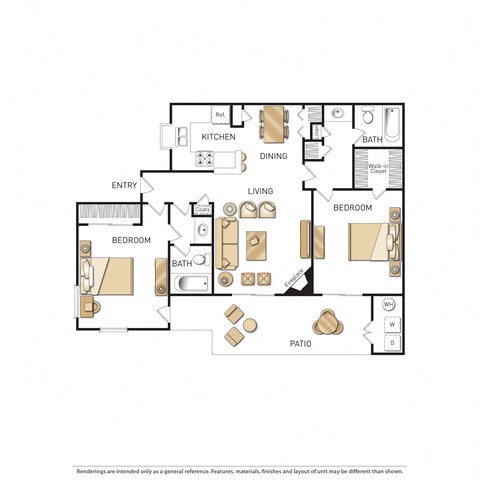 Sendero Two Bedroom Floor Plan