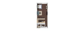 Studio Floor Plan  at Marina Harbor, California, 90292