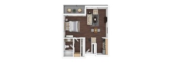 The Tides Studio Floor Plan 520 Sq.Ft.