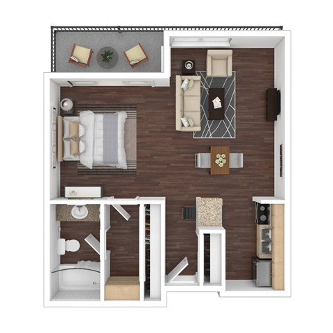 The Tides Studio Floor Plan 520 Sq.Ft.
