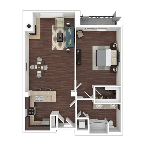 The Villa 1-bedroom 1-bathroom 820sqft.