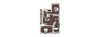 The Villa 2-bedroom 2-bathroom 1,245sqft.
