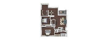 The Villa 2-bedroom 2-bathroom 1,195sqft.