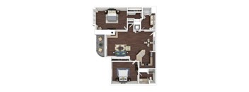 The Villa 2-bedroom 2-bathroom 1,231sqft.