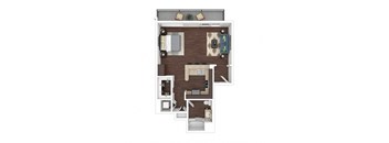 Studio Floor Plan at Marina Harbor, Marina del Rey