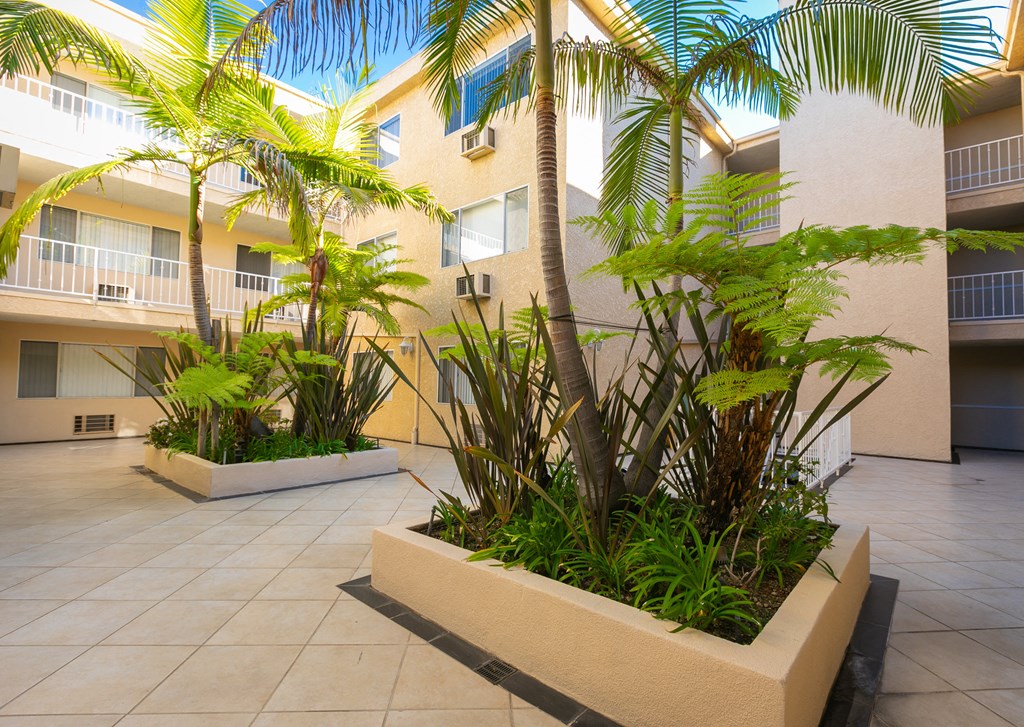 Apartment Building in Los Angeles Courtyard