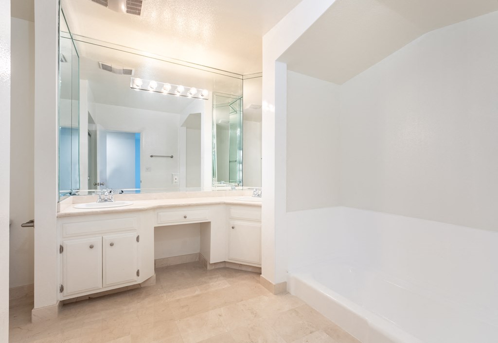 Bathroom with Double Vanity/Sinks, Bathtub and Separate Shower