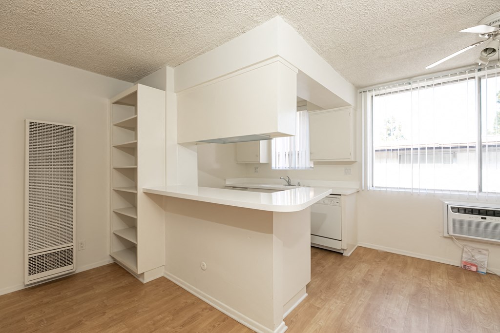Kitchen with White Appliances and White Cabinets