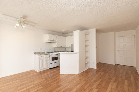 Kitchen with White Appliances and White Cabinets