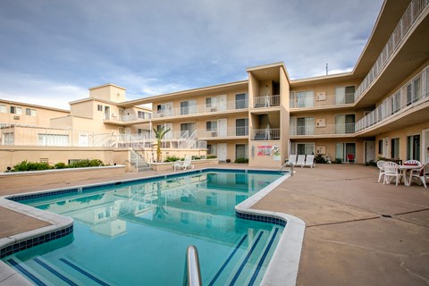 the swimming pool at our apartments