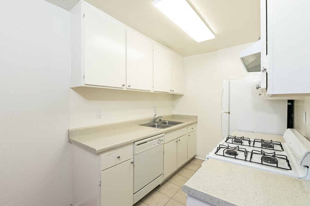 Kitchen with White Appliances and White Cabinets