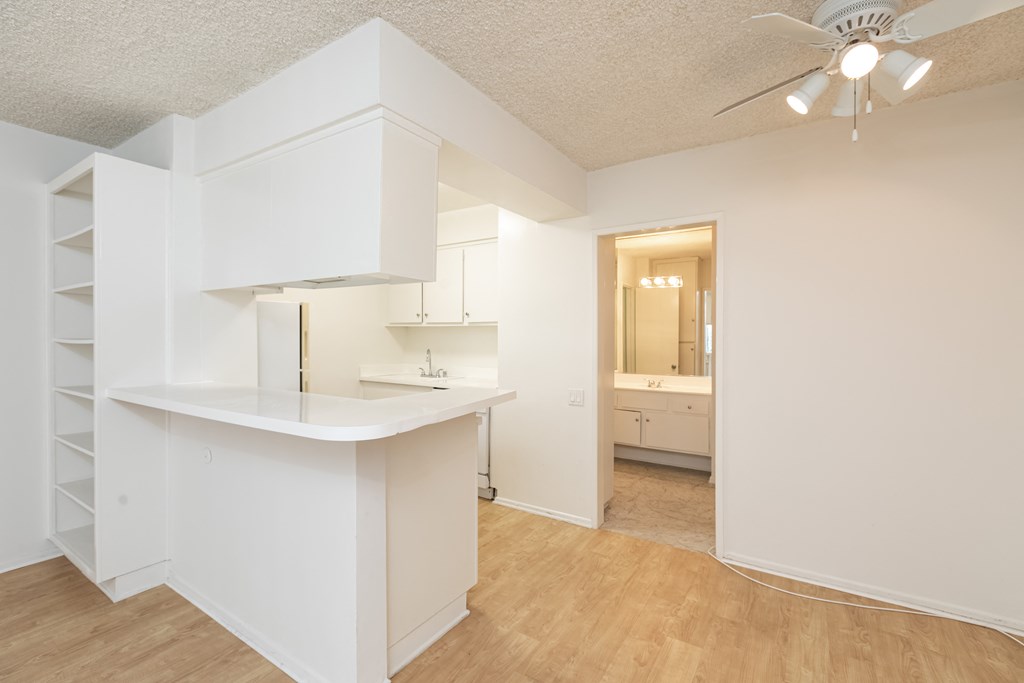 Kitchen with White Appliances and White Cabinets