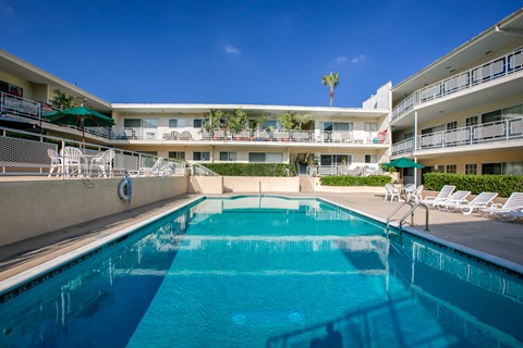 the swimming pool at the resort on longboat key