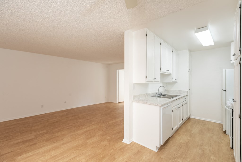 Kitchen with White Appliances and White Cabinets