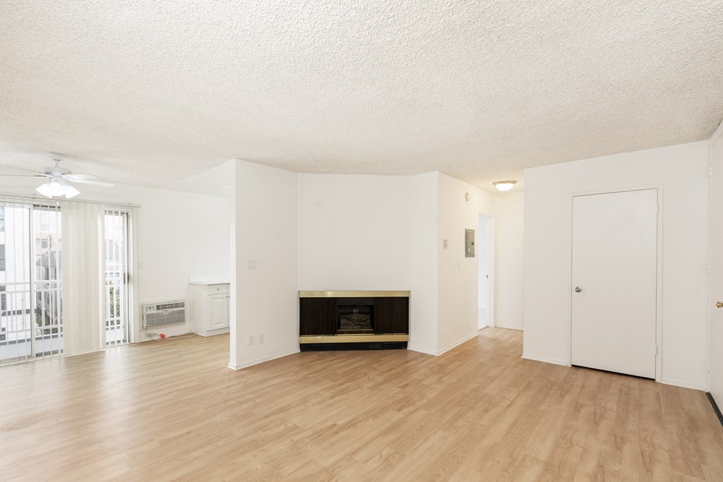 Living Room with Hardwood Floors and Fireplace
