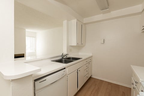 the preserve at ballantyne commons apartment kitchen with sink and dishwasher