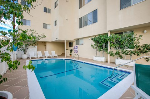 the swimming pool at our hotel