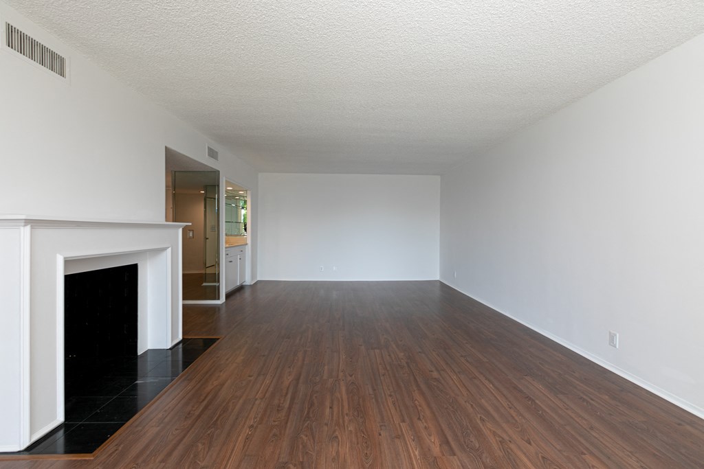 Living Room with Hardwood Floors and Fireplace