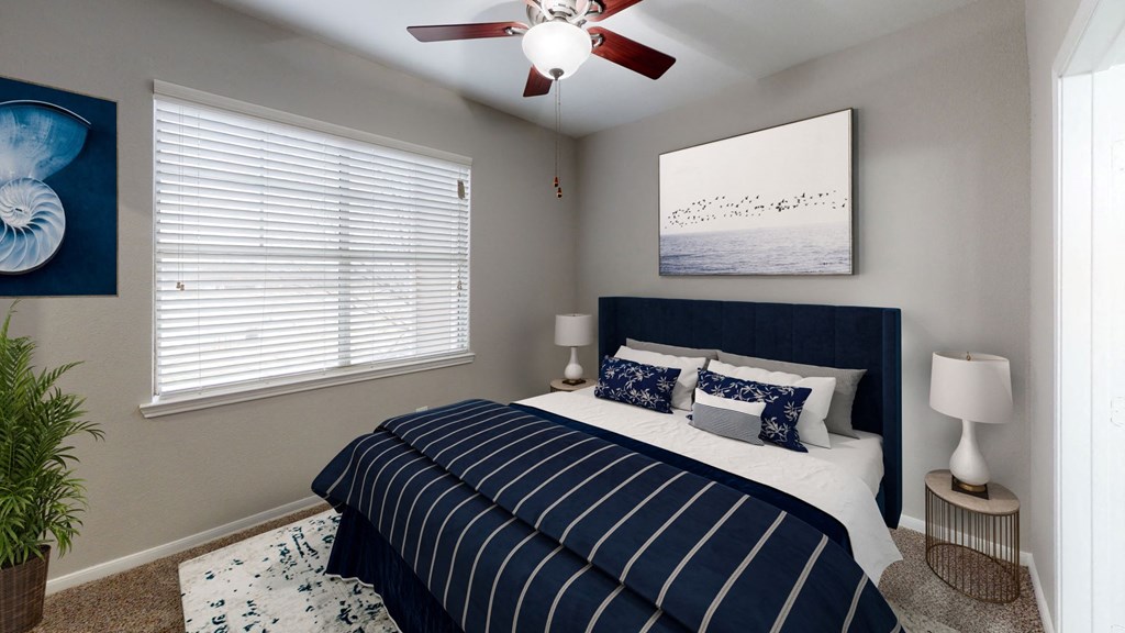 Spacious bedroom with natural lighting at The Legends at Eagle Mountain Lake, Fort Worth, TX