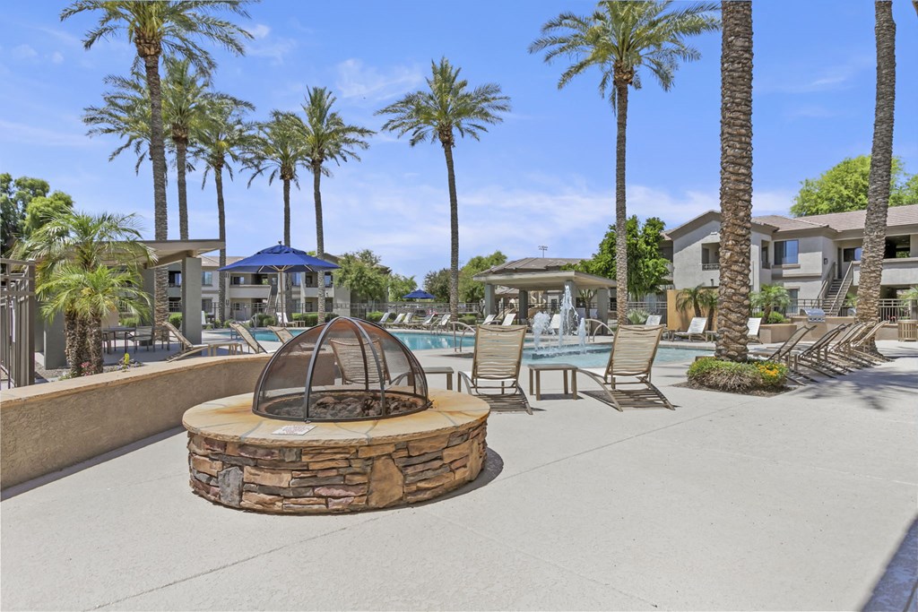 Enjoy a fire on the cooler nights with friends new and old  at Adiamo Palm Valley, Goodyear, AZ