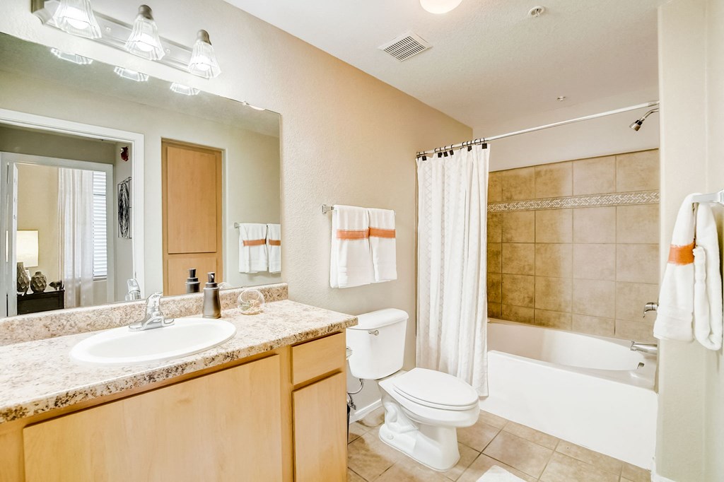 a bathroom with a sink toilet and a tub  at Adiamo Palm Valley, Goodyear