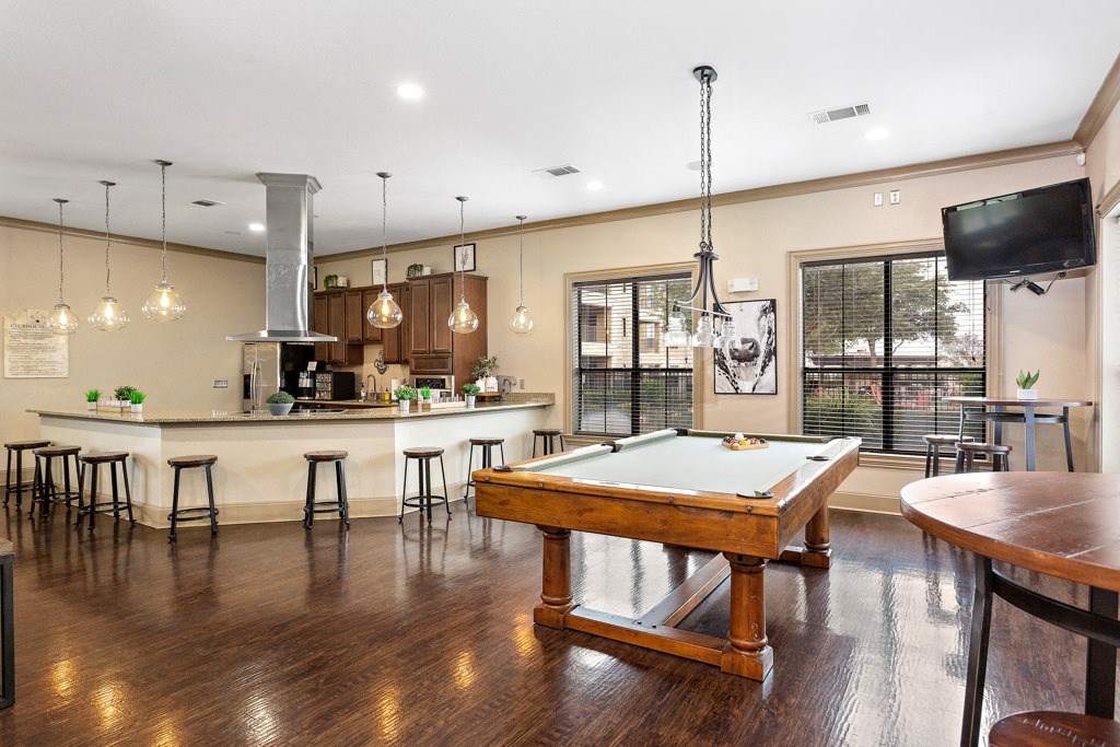Enjoy a game of pool in the club house! at The Fairways at Star Ranch, Hutto, TX, 78634